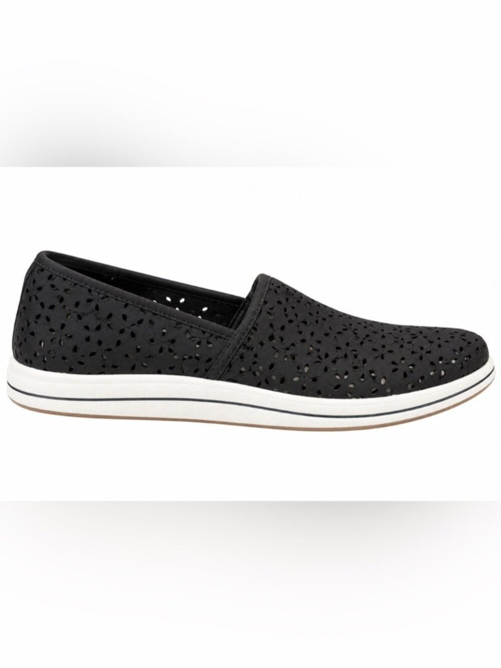 Clarks Cloudsteppers Breeze Emily Womens 7 Black Slip On Comfort Shoes